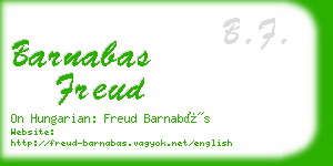 barnabas freud business card